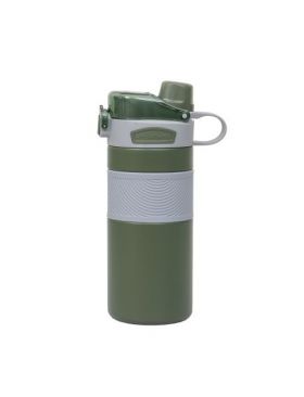 Termos 2 in 1, interior inox, capacitate 600ml, model cu pai, verde / ZTS 8443_3 Engros