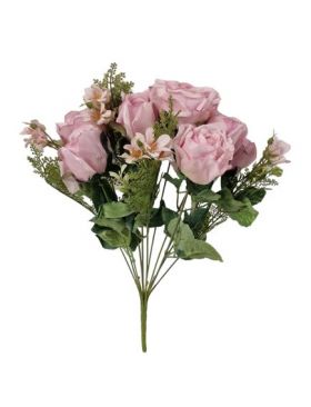 Buchet flori artificiale trandafir mare 11 fire 50 cm lungime