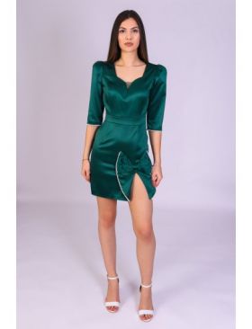 Rochie FLAY verde accesorizata cu fundita engros