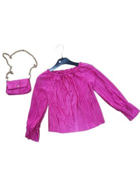 BLUZE fete cu geanta, 4-14 ani, 6 la set engros, made in Italia