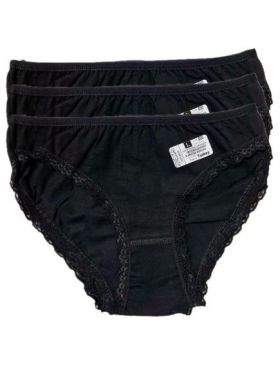 Chiloti dama engros din bumbac si lycra cu dantela