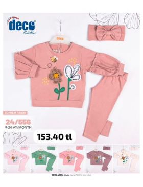 Compleu Engros pentru bebelusi, 2 piese, cu model imprimat + bentita