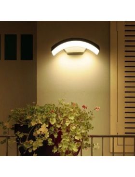 Aplica LED de exterior concava Neagra,EN GROSS,Engros, 24W=160W, 3000K, lumina calda, 2160Lm, IP65