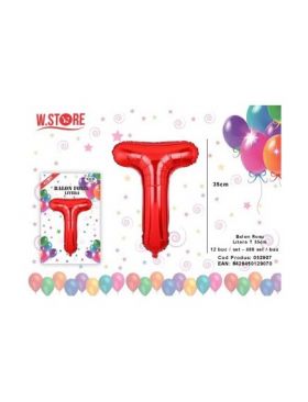 En-gros Balon din folie metalizata Litera T, 35cm, Rosu