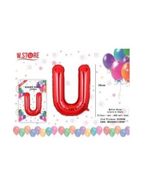 En-gros Balon din folie metalizata Litera U, 35cm, Rosu