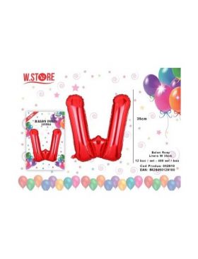 En-gros Balon din folie metalizata Litera W, 35cm, Rosu