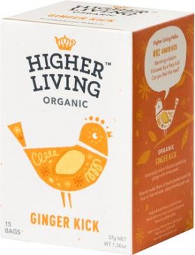 Ceai Ginger Kick Bio, 15 plicuri, Higher Living
