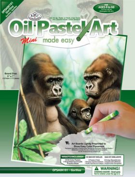 Set desen cu pastel - Oil Pastel Art Made Easy Mini: Gorilla Family | Royal & Langnickel