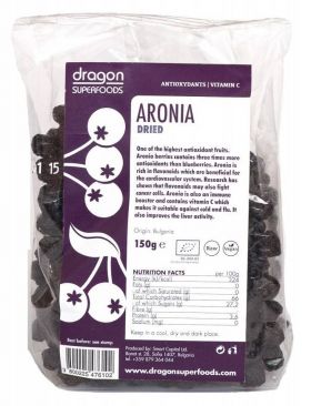 Aronia fructe uscate eco-bio 150g - Dragon Superfoods