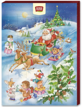 Calendar advent cu ciocolata cu lapte, eco-bio, 75g - Rosengarten