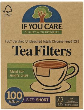 Filtre de ceai scurte, nealbite, fara clor, compostabile, 100 bucati, If You Care