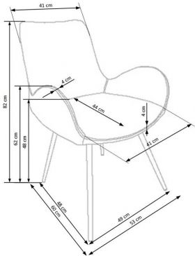 Scaun living HM K392 gri-maro