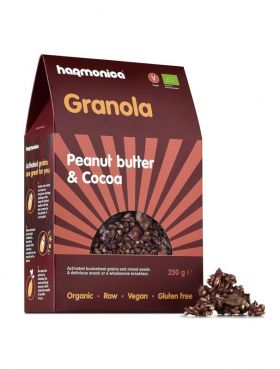 Granola cu unt de arahide si cacao Bio, 250g, Harmonica