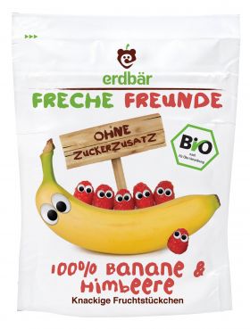 Banane si zmeura crocante bio 16g - Erdbar