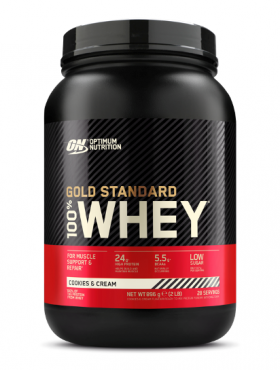 Proteine din zer 100% Whey Cookies & Cream, 908g, Optimum Nutrition