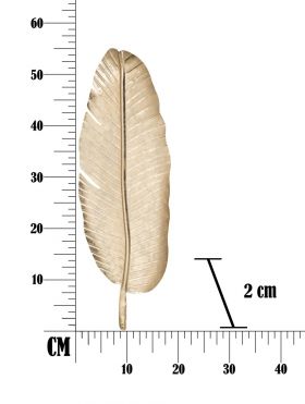 Platou decorativ Leaf, Mauro Ferretti, 55x18x2 cm, fier, auriu