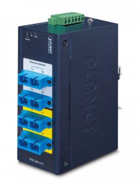 PLANET Switch by-pass indus 4x SC monomode -40/+75°C network media converter 1310 nm Blue (IFB-244-SSC)