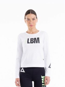 Top cu mânecă lungă pentru femei Highlight White - LABELLAMAFIA