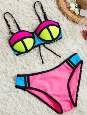 Bikini elegant pentru fete J888 roz 10