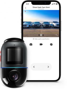 Camera auto 70mai Omni 360 Dash Cam, filmare 360⁰, 128GB, detectie AI miscare, GPS&ADAS, control vocal, X200