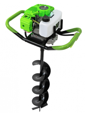 Motoburghiu benzina Craft Tec 4.5 kW 6 CP 58 CC rezervor 1.2 l verde MX200 motor 2 timpi diametru burghiu 150 mm