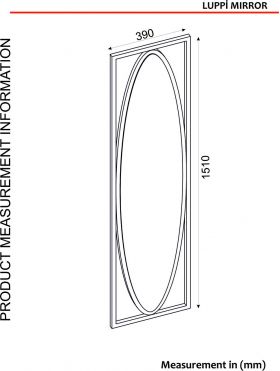 Oglinda decorativa Luppi, Talon, 39 x 151 cm, negru/walnut