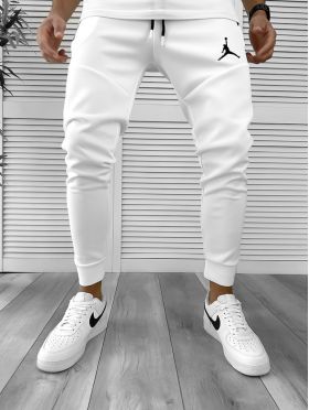 Pantaloni de trening albi conici silon 12361 D3-5.4