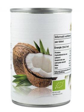 Lapte eco-bio de Cocos, 400ml, Pronat