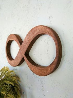 Decoratiune de perete, Infinity, 36x1.8x20 cm, Placaj , Maro