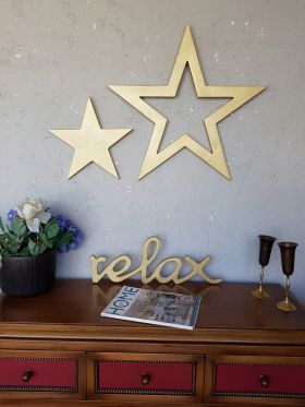 Decoratiune de perete, Gold Stars Set, Placaj , Auriu