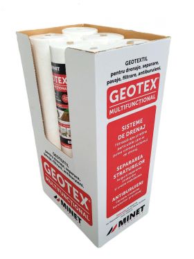 Pachet 24 x Folie membrana geotextil Geotex multifunctional, 100gr/mp, latime 1 m, lungime 50m/rola, suprafata 50mp/rola, suprafata totala 1200 mp