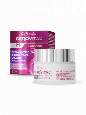 Crema antirid cu acid hialuronic concentrat H3 Evolution +30, 50ml, Gerovital