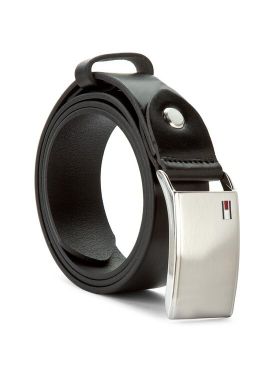 Curea pentru Bărbați Tommy Hilfiger Th Plaque Belt 3.5 Adj AM0AM01995 Negru