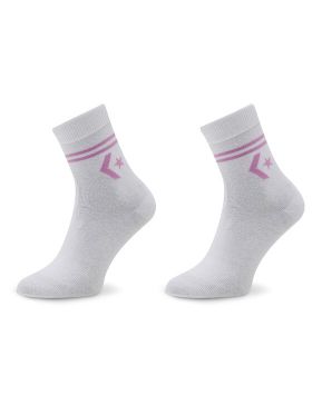 Set de 2 perechi de șosete lungi de damă Converse E1027W Alb