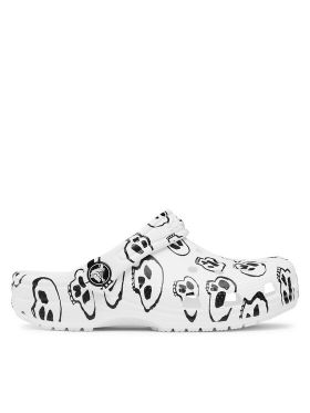 Şlapi Crocs Crocs Classic Skull Print Clog Kids 209083 Alb