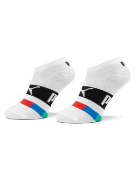 Set de 2 perechi de șosete medii pentru copii Puma Kids Seasonal Sneaker 2P 938008 Alb