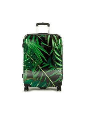 Valiză medie Saxoline Palm Leaves 1460H0.60.10 Negru