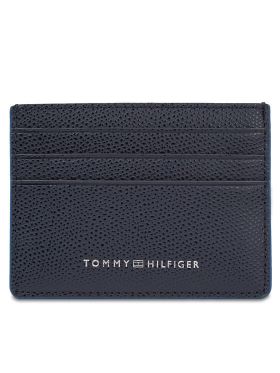 Etui pentru carduri Tommy Hilfiger Th Struc Leather Cc Holder AM0AM11606 Bleumarin