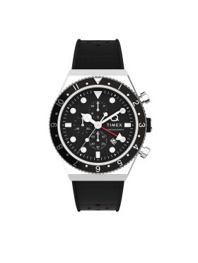 Ceas Timex Q Timex Three Time Zone Chronograph TW2V70000 Negru