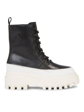 Botine Calvin Klein Jeans Flatform Lace Up Boot Lth YW0YW01110 Negru