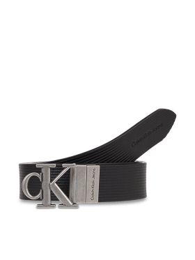 Curea de Damă Calvin Klein Jeans Round Mn/Rev Lthr Text Belt K60K611248 Negru