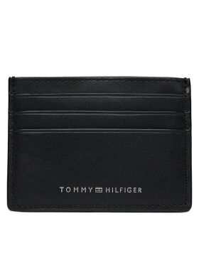 Etui pentru carduri Tommy Hilfiger Th Spw Leather Cc Holder AM0AM11845 Negru
