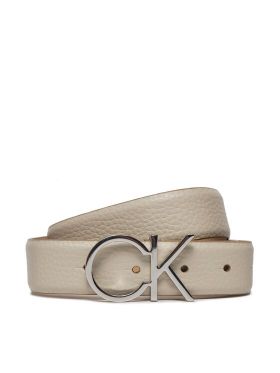 Curea de Damă Calvin Klein Ck Logo Belt 3.0 Pebble K60K611903 Écru