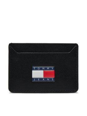 Etui pentru carduri Tommy Jeans Tjm Heritage Leather Cc Holder AM0AM12085 Negru