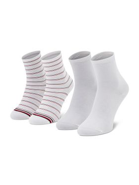 Set de 2 perechi de șosete lungi de damă Tommy Hilfiger 100002817 Alb