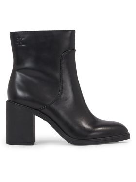 Botine Calvin Klein Jeans Mid Block Heel Boot Lth Wn YW0YW01259 Negru