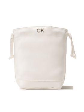 Geantă Calvin Klein Jeans Re-Lock Drawstring Bag Mini K60K610450 Alb