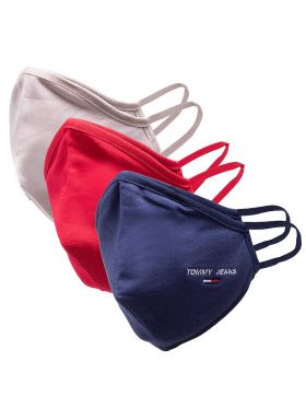 Set 3 măști din material textil Tommy Jeans Tjm Face Cover 3-Pack AM0AM07682 Bleumarin