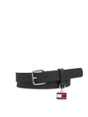 Curea de Damă Tommy Jeans Tjw Hanging Plaque Leather 2.5 AW0AW15483 Negru