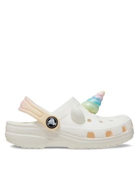 Şlapi Crocs Classic Iam Rainbow Unicorn Clog T 209701 Alb